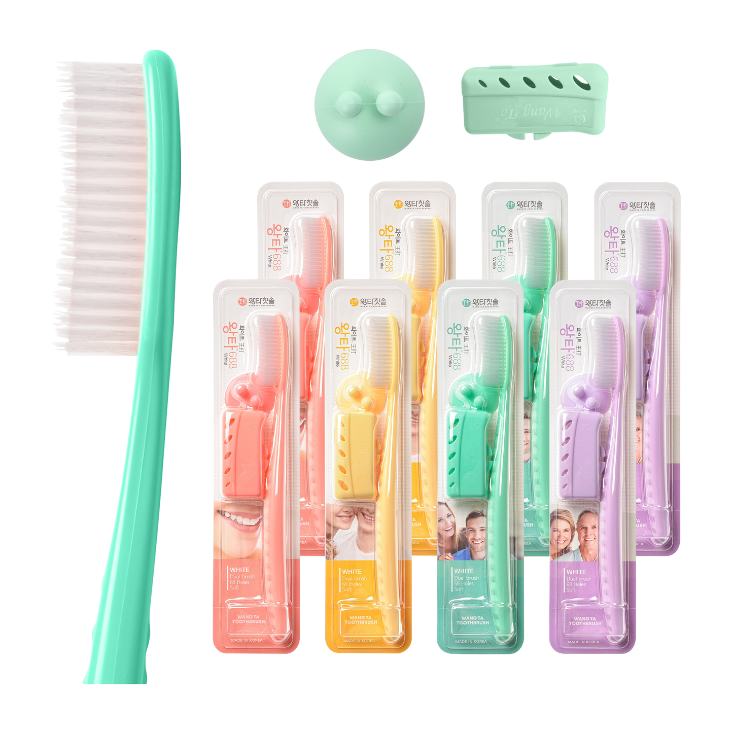 XL Zahnbürste Weich, White Pastel, Travel Set