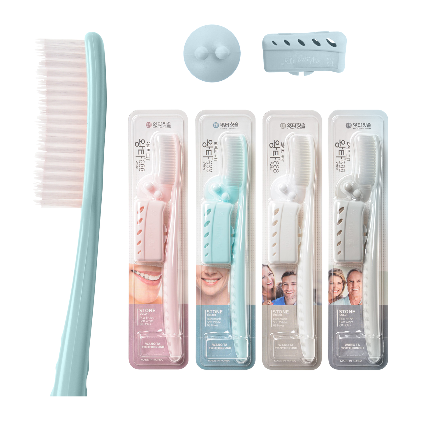 XL Zahnbürste Weich, White Stone, Travel Set
