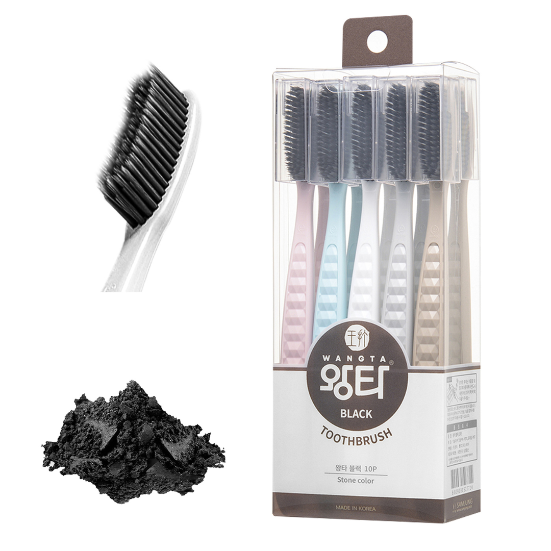 XL Zahnbürste Weich, Charcoal, Vorteilspackung