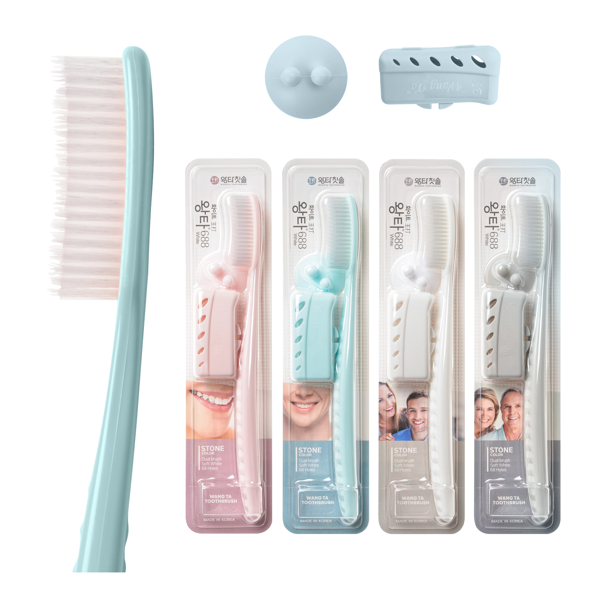 XL Zahnbürste Weich, White Stone, Travel Set